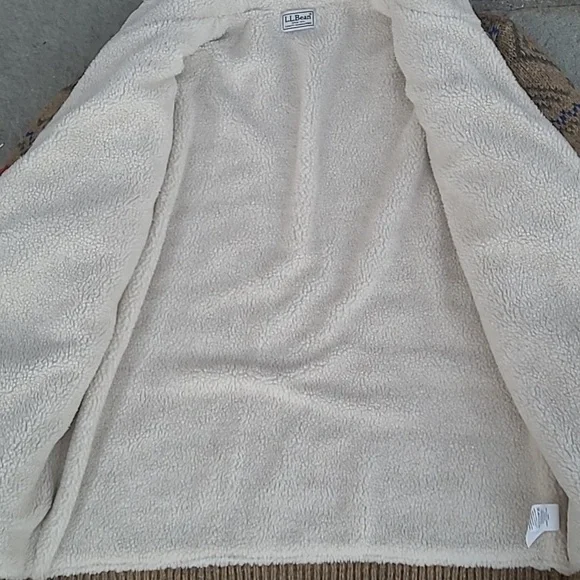 L.L Bean  wool sweater jacket  fleece lined - Picture 7 of 16